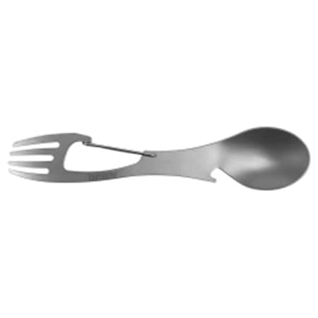 Tool Time Spoon, Fork, Bottle Opener & Carabiner, Silver - Extra Large TO1575567